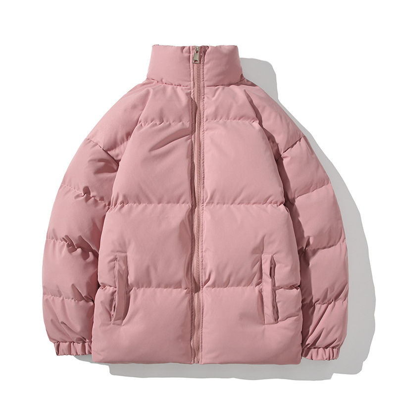 Unisex quilted jacket, lined, stand-up collar, loose fit