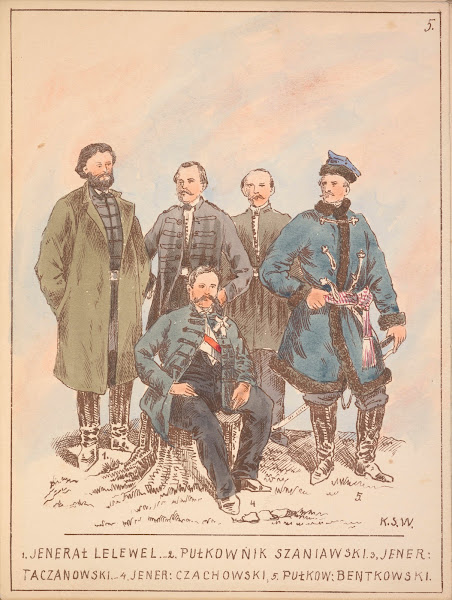 1 Jenerał Lelewel 2 Pulkownik Szaniawski 3 Jenerał Taczanowski 1909