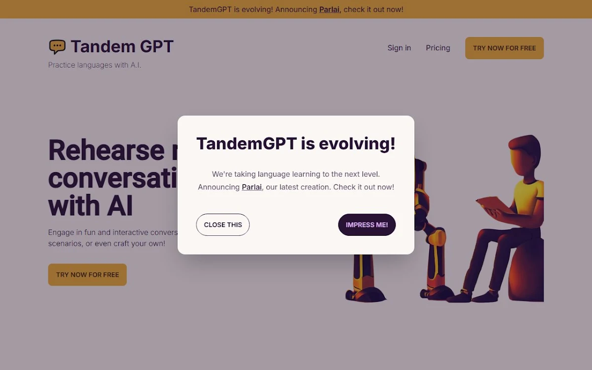 Captura de Tandem GPT