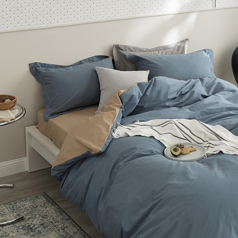 Bed linen set, 4-piece, cotton, flocked