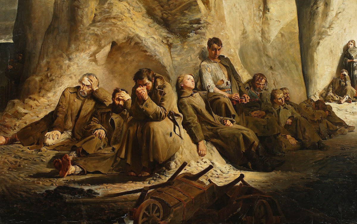 Sunday at the mine Rest at the mine 1882