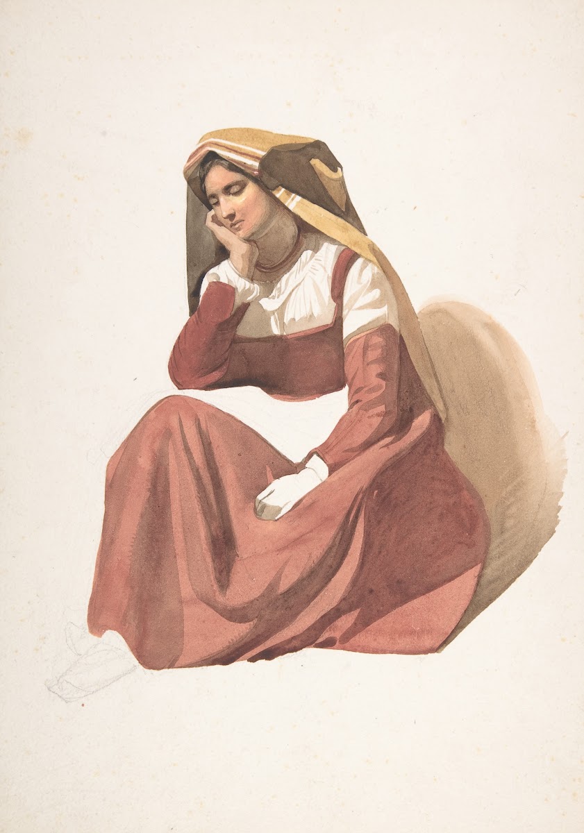 Seated Italian Peasant Woman mid 19th century