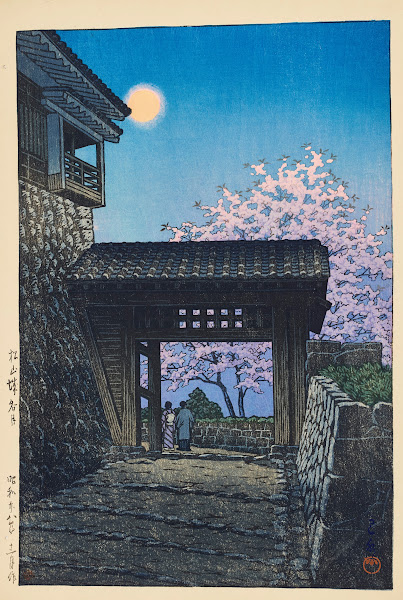 Matsuyamajo meigetsu Full moon over Matsuyama Castle 1953