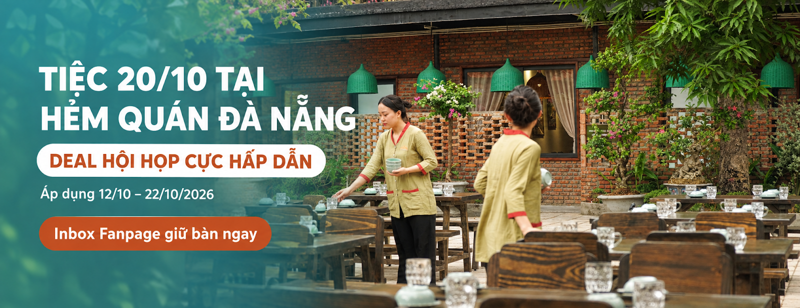 Tiệc 20/10 tại Hẻm Quán Đà Nẵng - nhà hàng Đà Nẵng ưu đãi đoàn đặt bàn