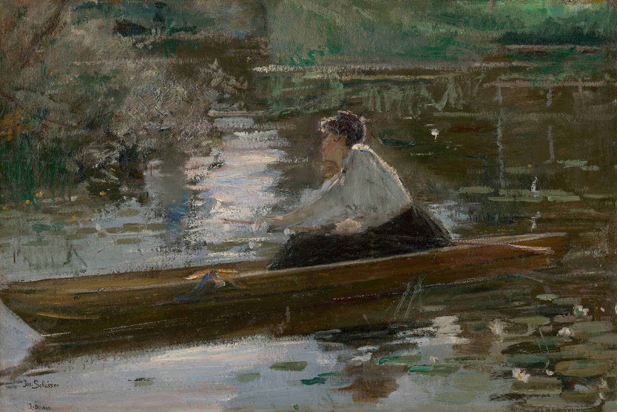 Lady in a Boat Josef Schusser 1900