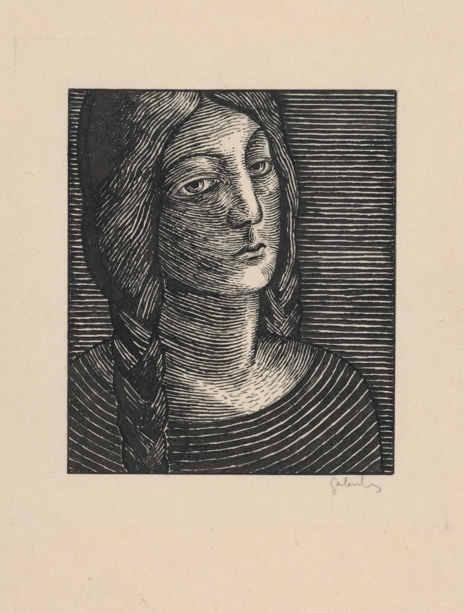 Head of a Woman with Long Braids 1925