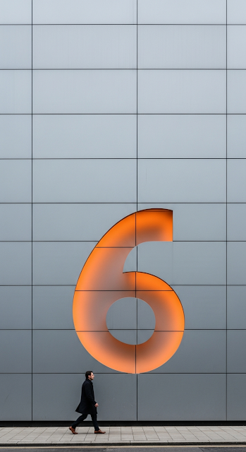 Minimalist Street Portrait of a Man Walking Past a Giant Curved Steel Wall with Orange Light Accent - Free mobile Wallpaper