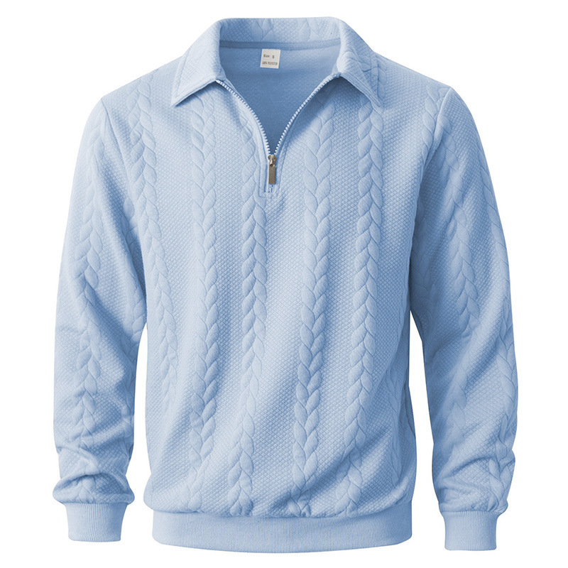 Men's sweatshirt with zipper and fold-down collar