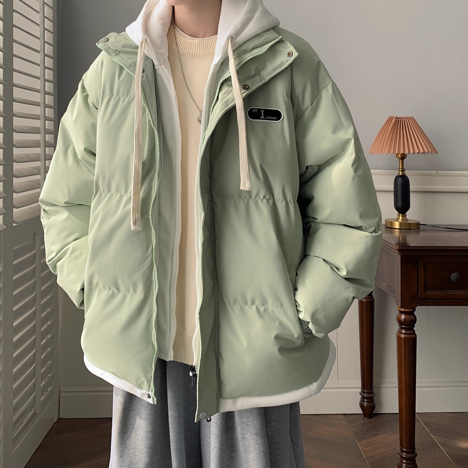 Men's Winter Jacket, Hood, Padded, Loose Fit