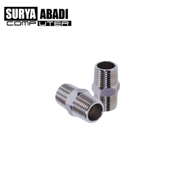 DOUBLE NIPPLE DRAT LUAR 1|2X1|2 STAINLESS