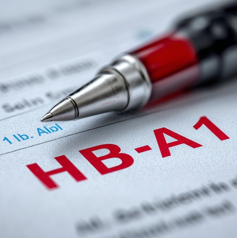 당화혈색소 수치를 강조한 검사 결과 이미지