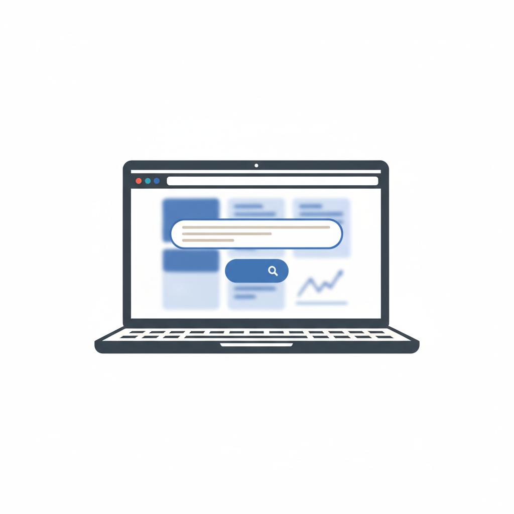 Minimalist 2D vector laptop showing a VIN entry field and a blurred report page in CarFax Deals blue palette indicating toyota sequoia for sale