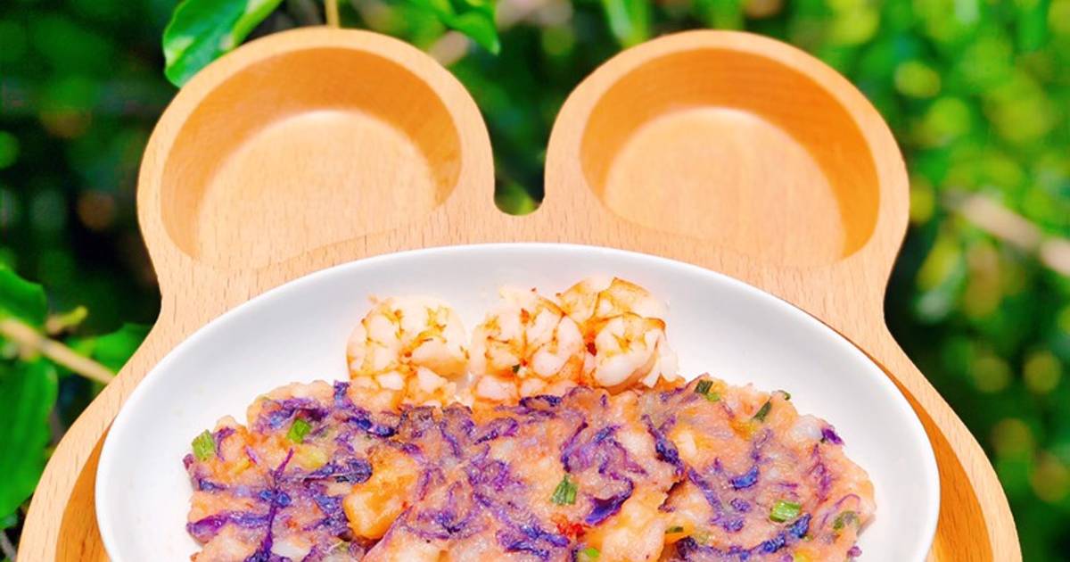 Bánh Tôm Bắp Cải Tím (Ăn Dặm)