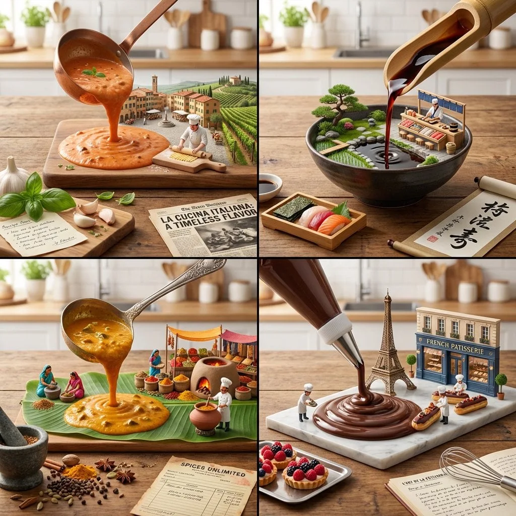 Cuadrícula de 2x2, haga esto para 4 cocinas famosas: función plato(AA){ <instruction> Ingrese A es un plato famoso / culinario...