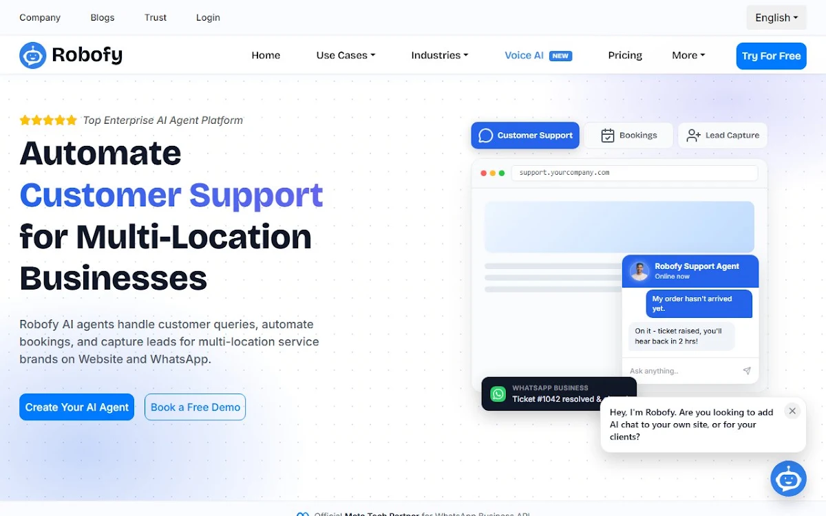 Captura de Robofy AI Chatbot