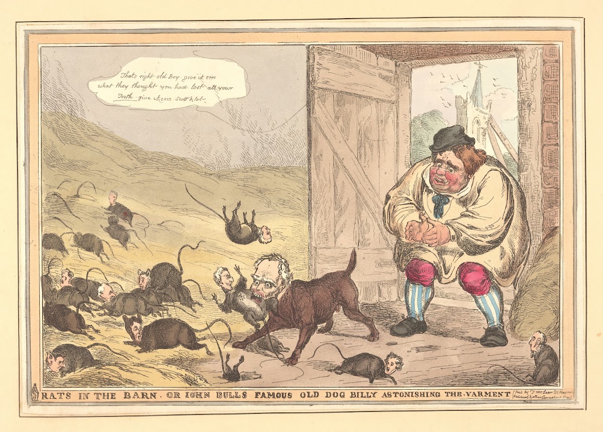 Rats in the barn or John Bulls famous old dog Billy astonishing the varment 1829