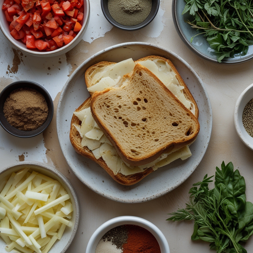 Ingredients for Viral Grinder Grilled Cheese Sandwich Recipe - Easy & Homemade Comfort Food