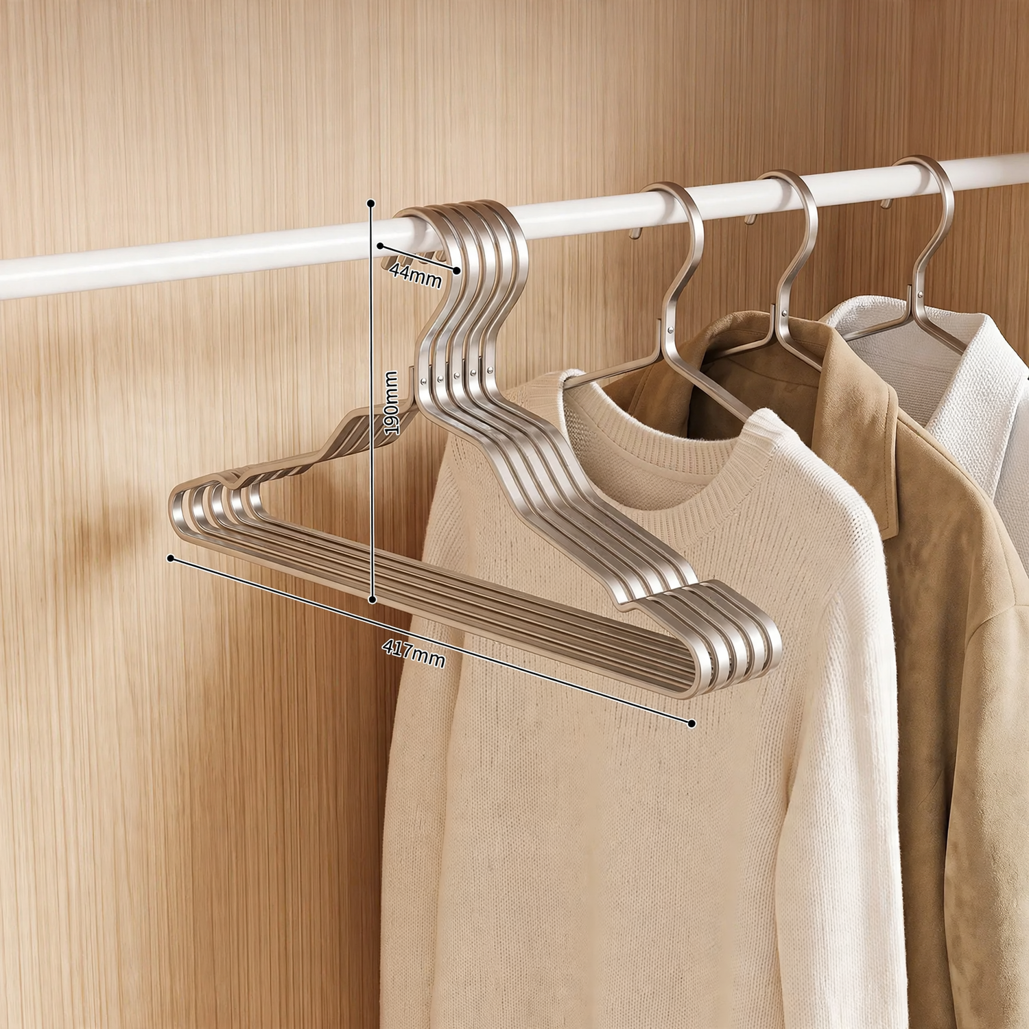 Aluminum hanger, non-slip, scratch-free
