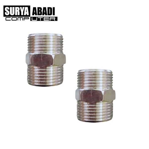 Double Nipple Stainless Kuningan 1|2X1|2