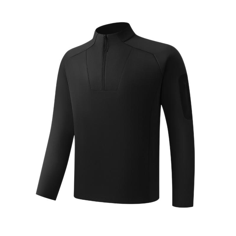 Funktions-Sportshirt mit halbem Reißverschluss