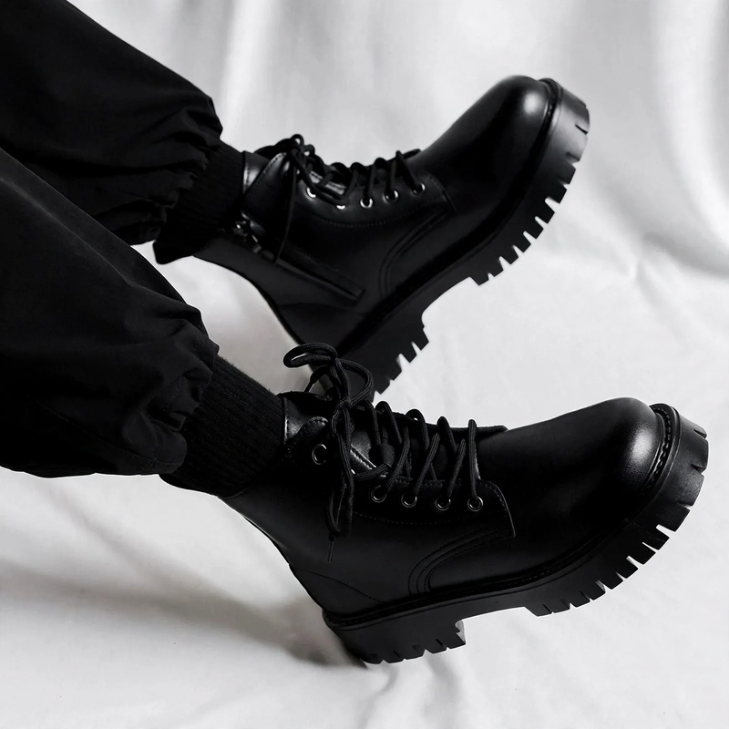 Men's winter boots with zipper, lined