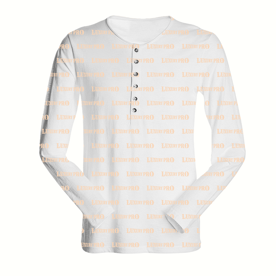 AOP Stand Collar Long Sleeve Shirt - Six Breasted