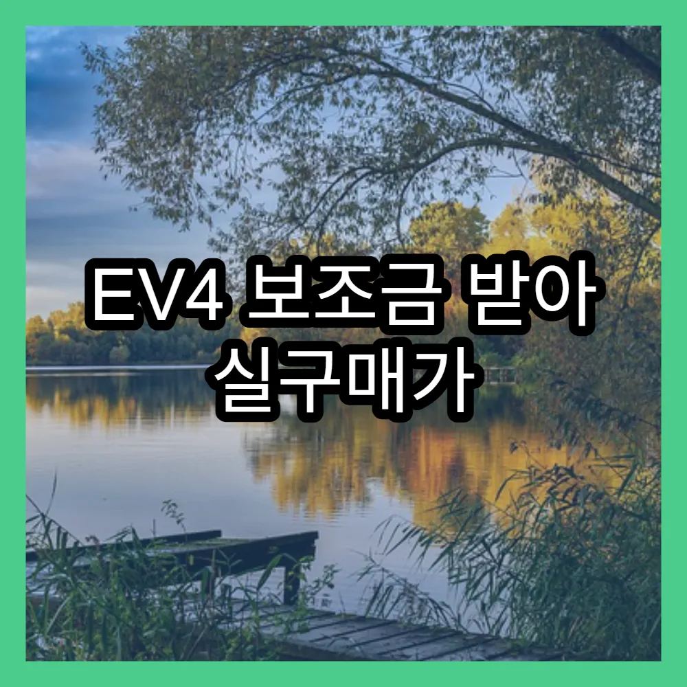 EV4 보조금 받아 실구매가 낮추는 방법