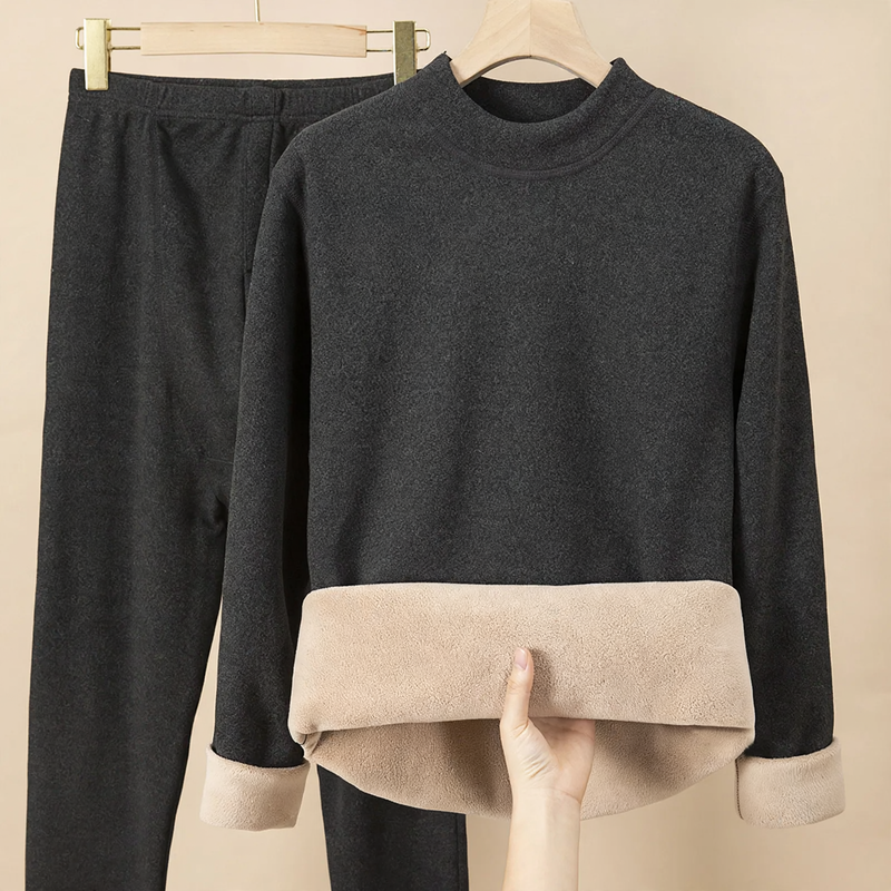 Thermal set for ladies and gentlemen, lined, standing collar