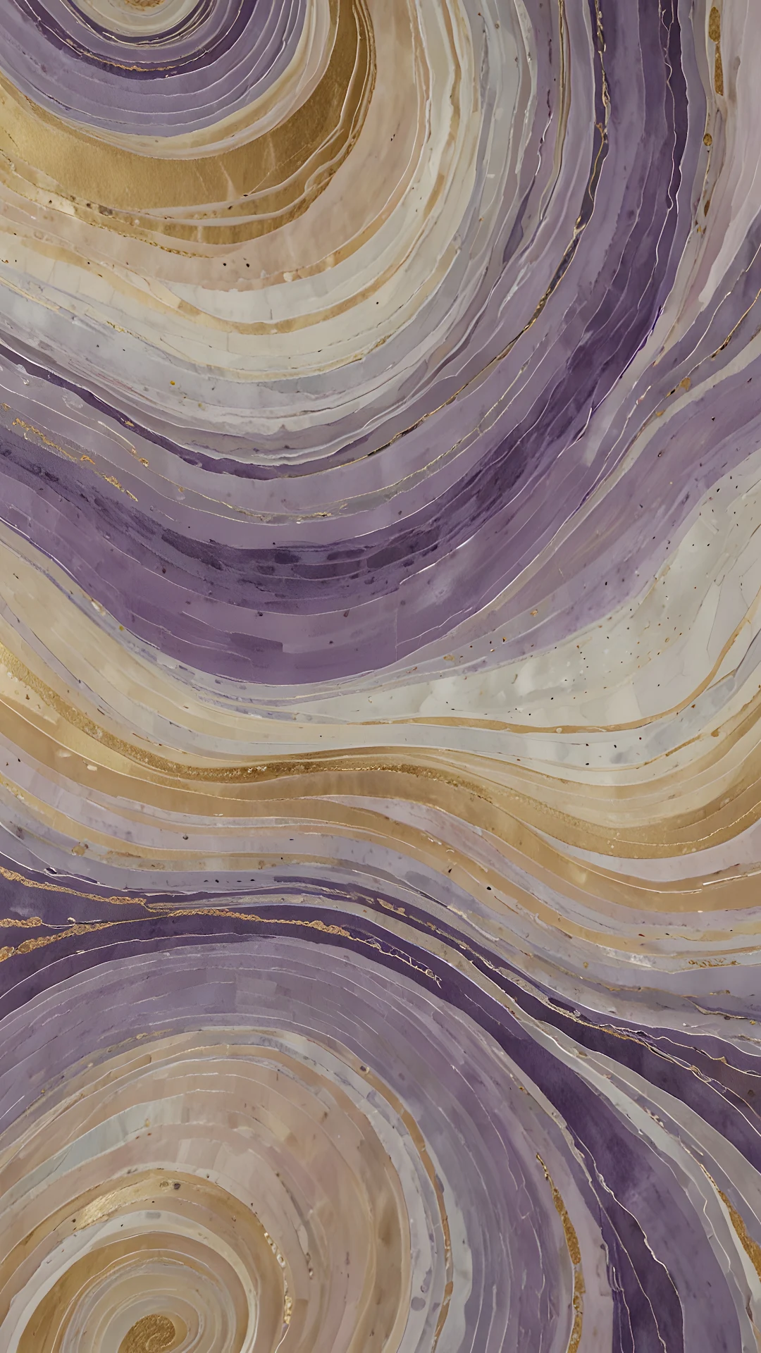 Elegant Purple and Gold Marbled Fluid Art Texture - Free 4K mobile Wallpaper