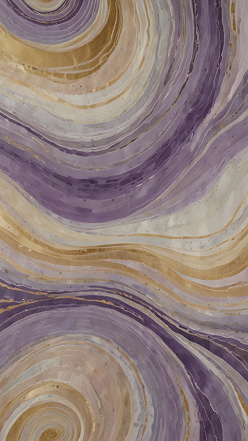 Elegant Purple and Gold Marbled Fluid Art Texture - Free mobile Wallpaper