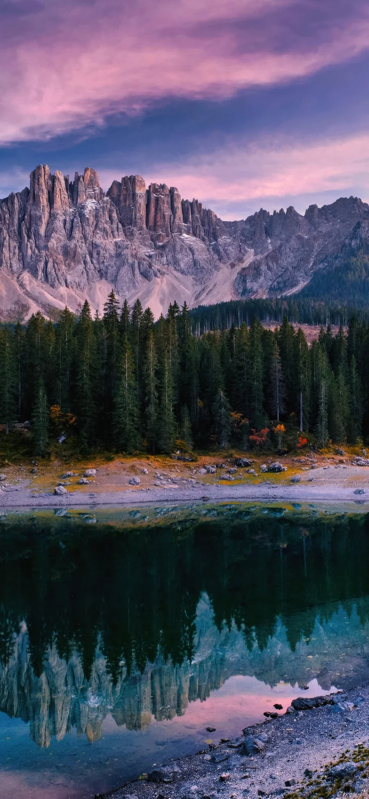 Dolomites Mountain Lake Reflection - Nature Photography 2K iPhone Wallpaper (1772x3839)