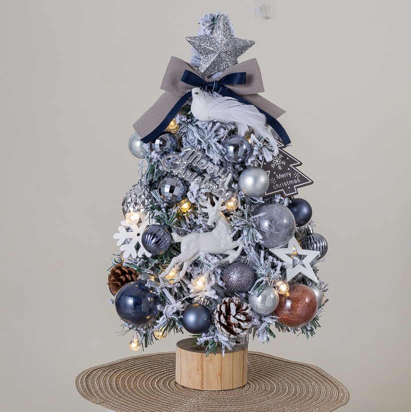 Mini-Weihnachtsbaum-Set mit LED-Beleuchtung, 50 cm