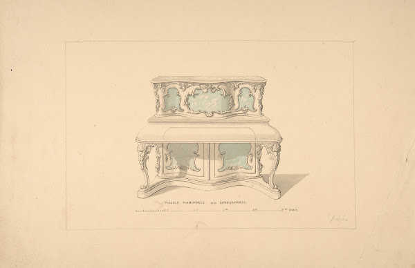 Design for Piccolo Pianoforte Louis Quatorze Style 18351900