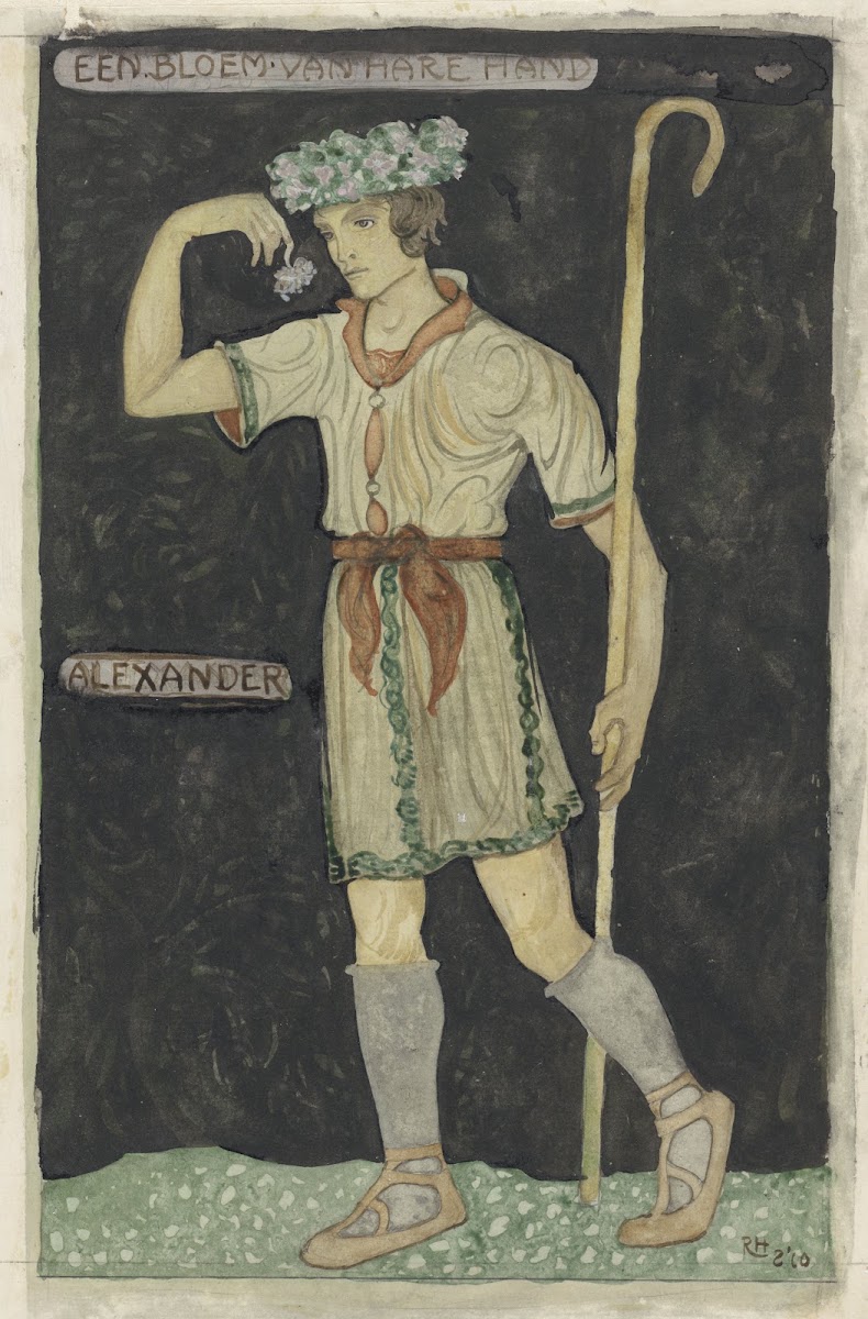 Ontwerp voor kostuum voor Alexander 1910