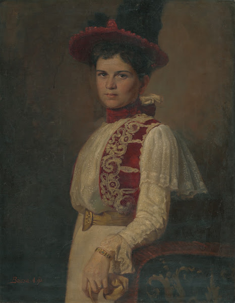 Portrait of a young lady in a hat 1898