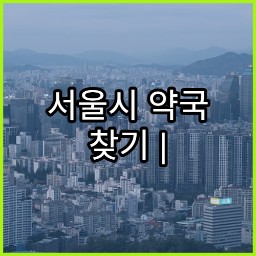 서울시 약국 찾기 | 당번약국 실시간 조회 방법