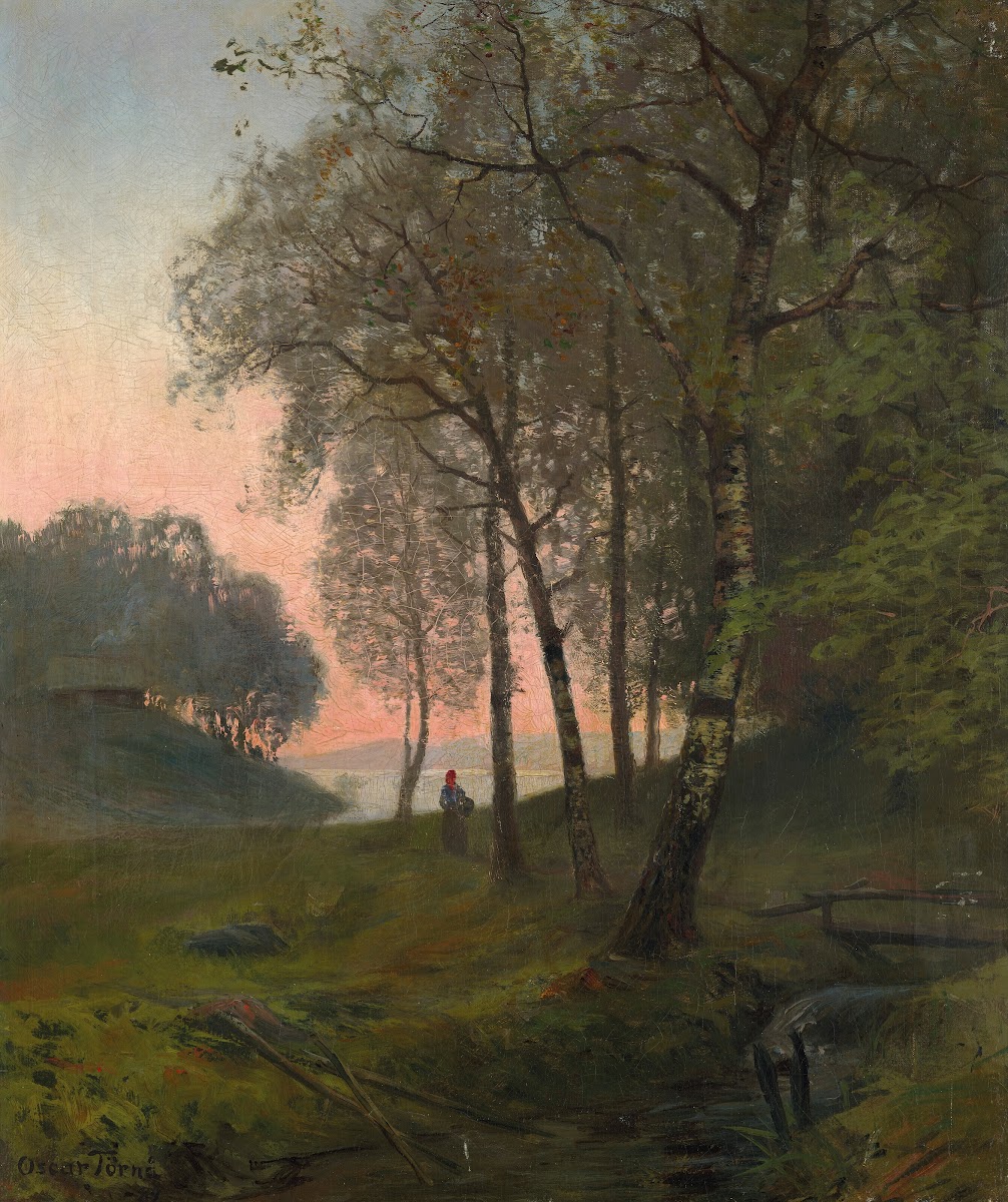 Wooded landscape with figure 1889