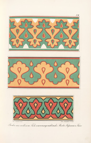 Borden aus wollenem Tuch zusammengenäht in der Moschee Hassanin zu Kairo 1842