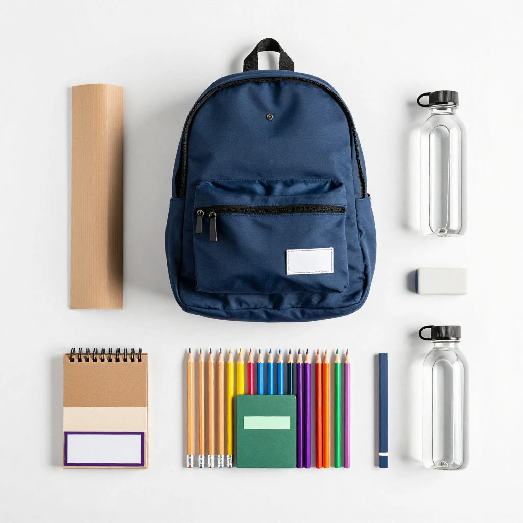 초등학교 입학 준비물이 깔끔하게 정리된 모습