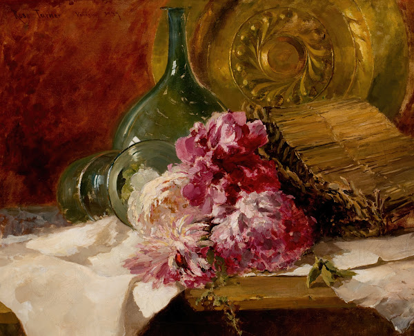 Still Life with Flowers and Glass 1879