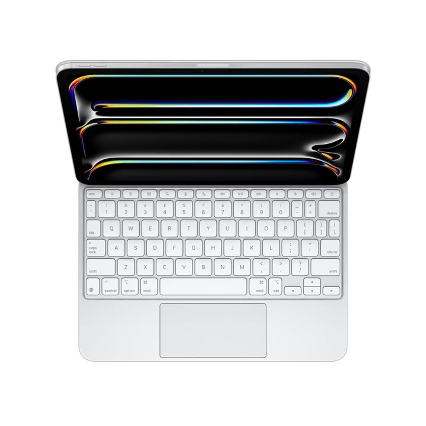 สินค้าใหม่ขายดี: Magic Keyboard สำหรับ iPad Pro 11 นิ้ว (M5) - อังกฤษแบบสหรัฐอเมริกา - สีขาว MWR03LL/A