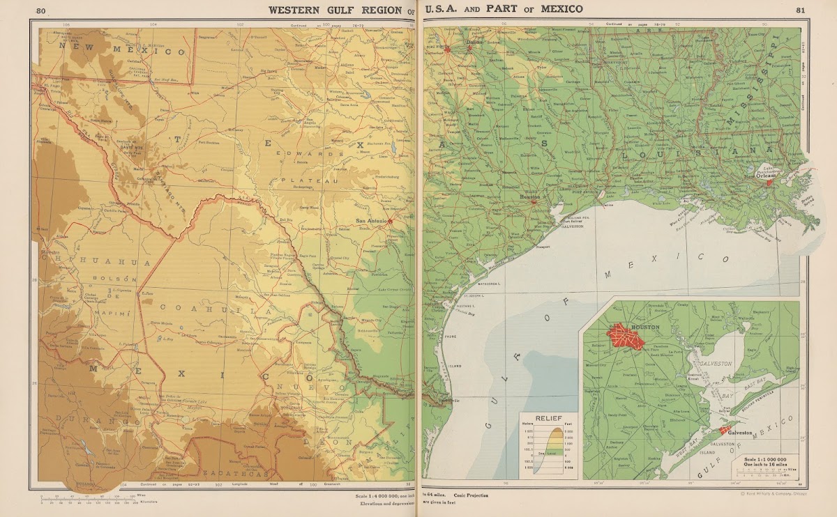 Western Gulf Region of U S A and Part of Mexico 1943