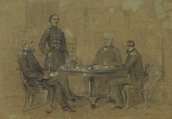 General Scott giving orders to his aides for the advance of the Grand Army 1861
