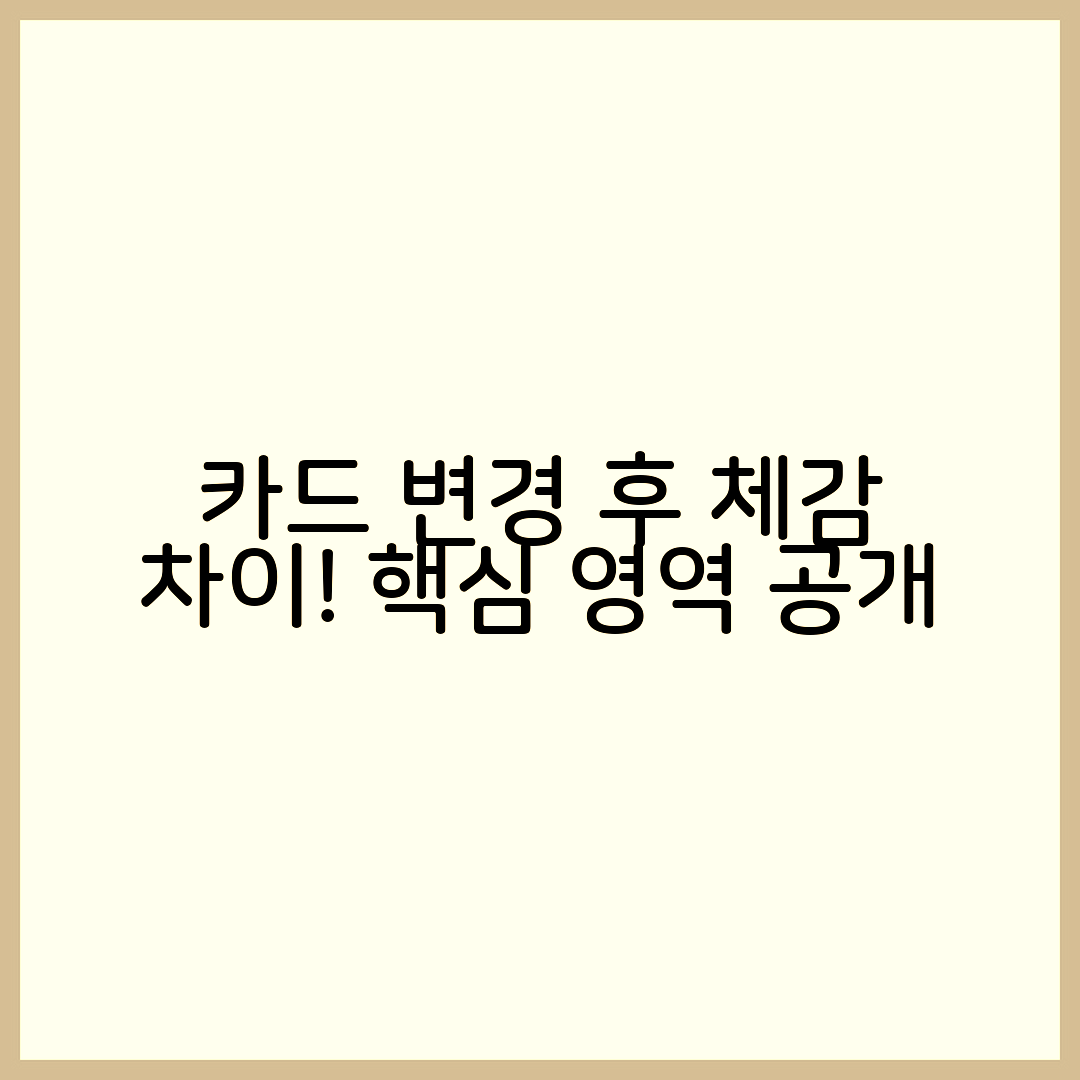카드 변경 후 체감 차이가 가장 큰 영역