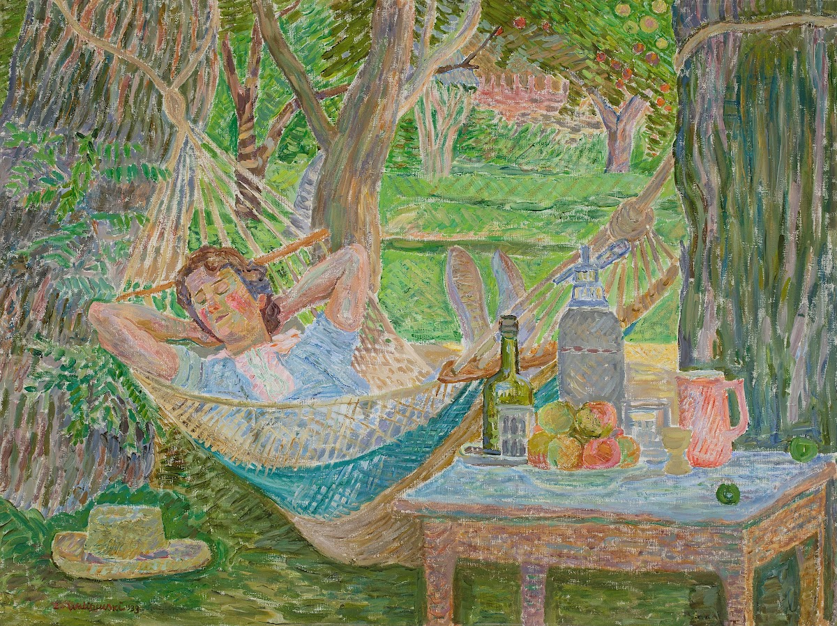 In a hammock 1933