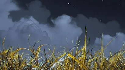 Crescent Moon Over Golden Field Full HD iPhone Desktop & Mobile Wallpaper Background