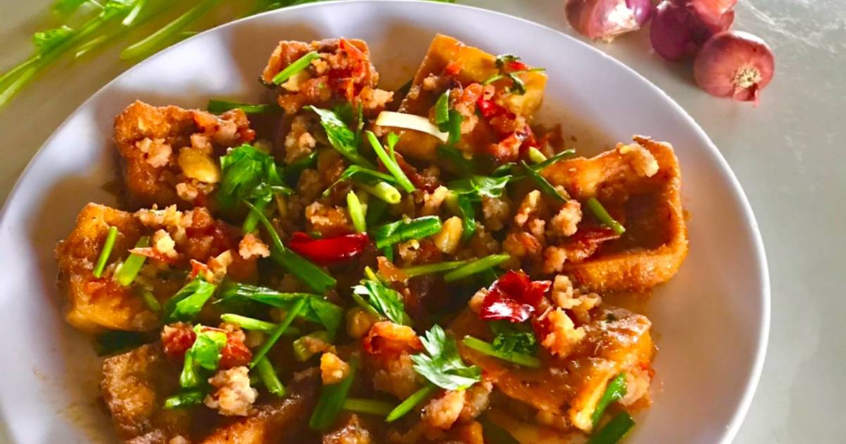 Tàu hủ sốt thịt bằm cà chua