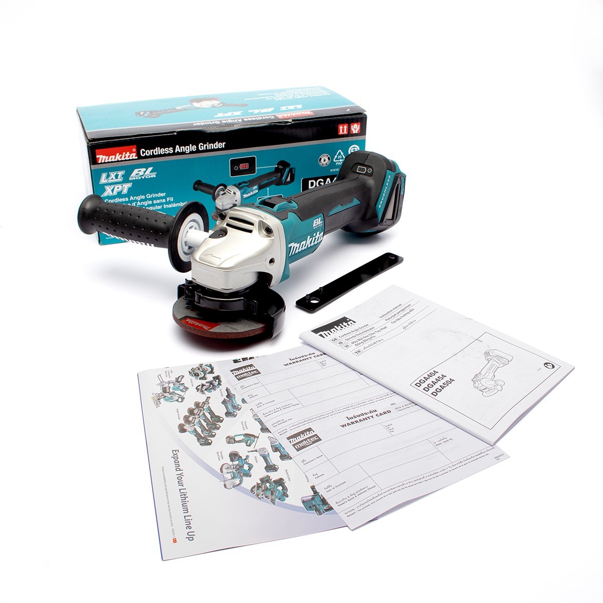 MAKITA เครื่องเจียร์ไร้สาย 18 โวลต์ ขนาด 4 นิ้ว รุ่น DGA404Z ความเร็วรอบตัวเปล่า 8,500 รอบ/นาที ไม่รวมแบตเตอรี่และแท่นชาร์จ (มากีต้า)