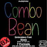 Combo Bean Stitch Embroidery embroidery font, primary stitch sample