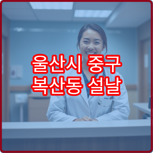 울산시 중구 복산동 설날 명절 연휴 당번약국 및 야간 약국 안내